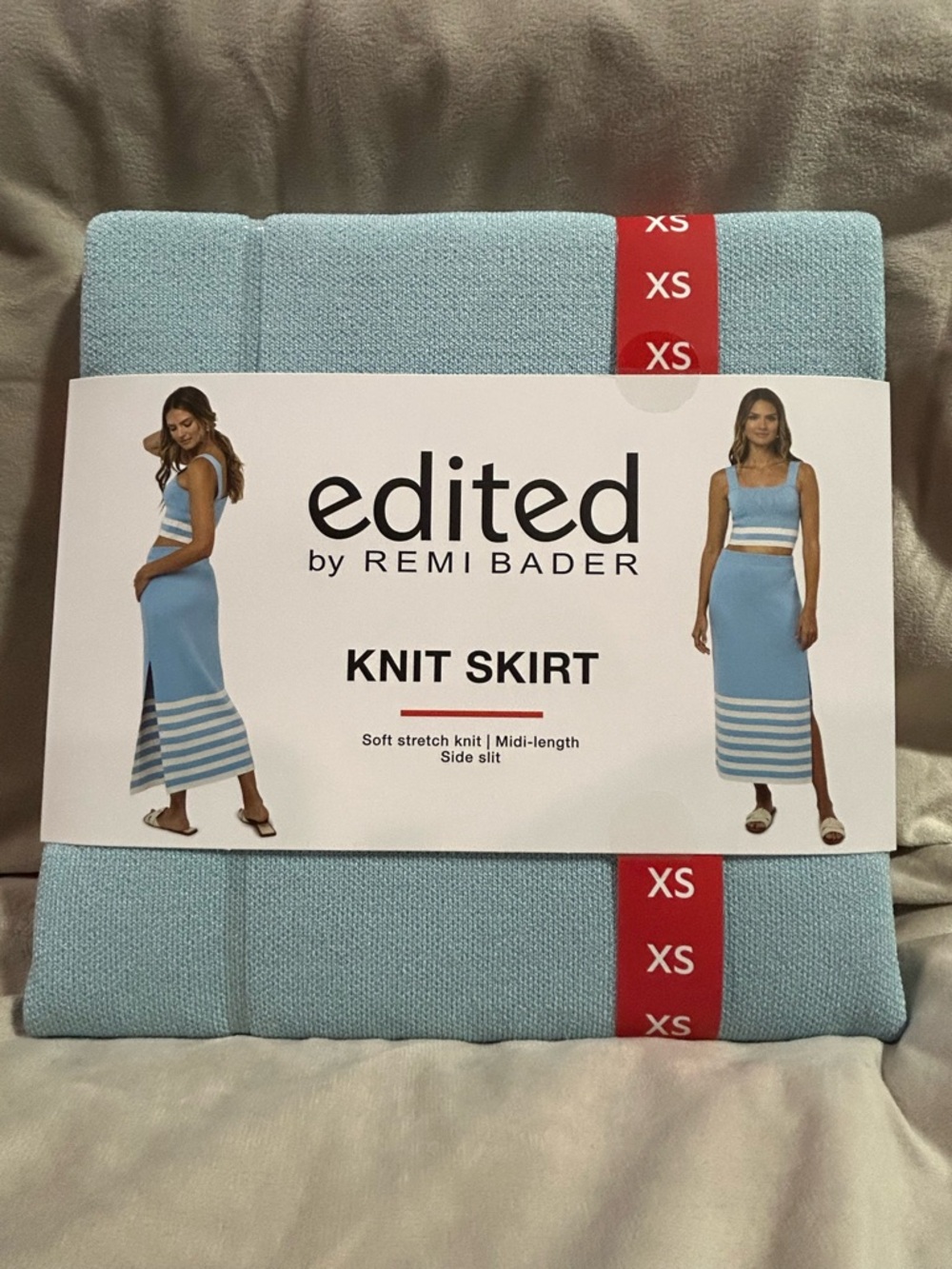 Edited by Remi Bader Light Blue Knit Midi Skirt - XS